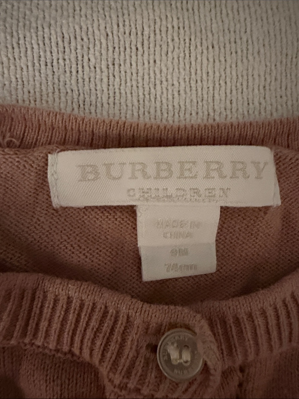 Burberry Girls Dusty Pink Button Cardigan - Picture 2 of 2